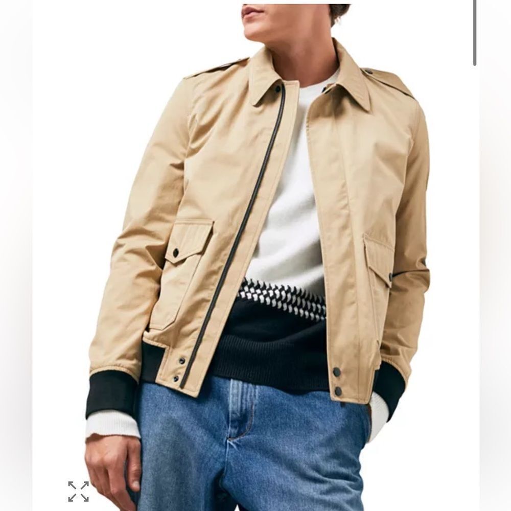 $515 The Kooples Bomber Jacket In Beige Nwt Small